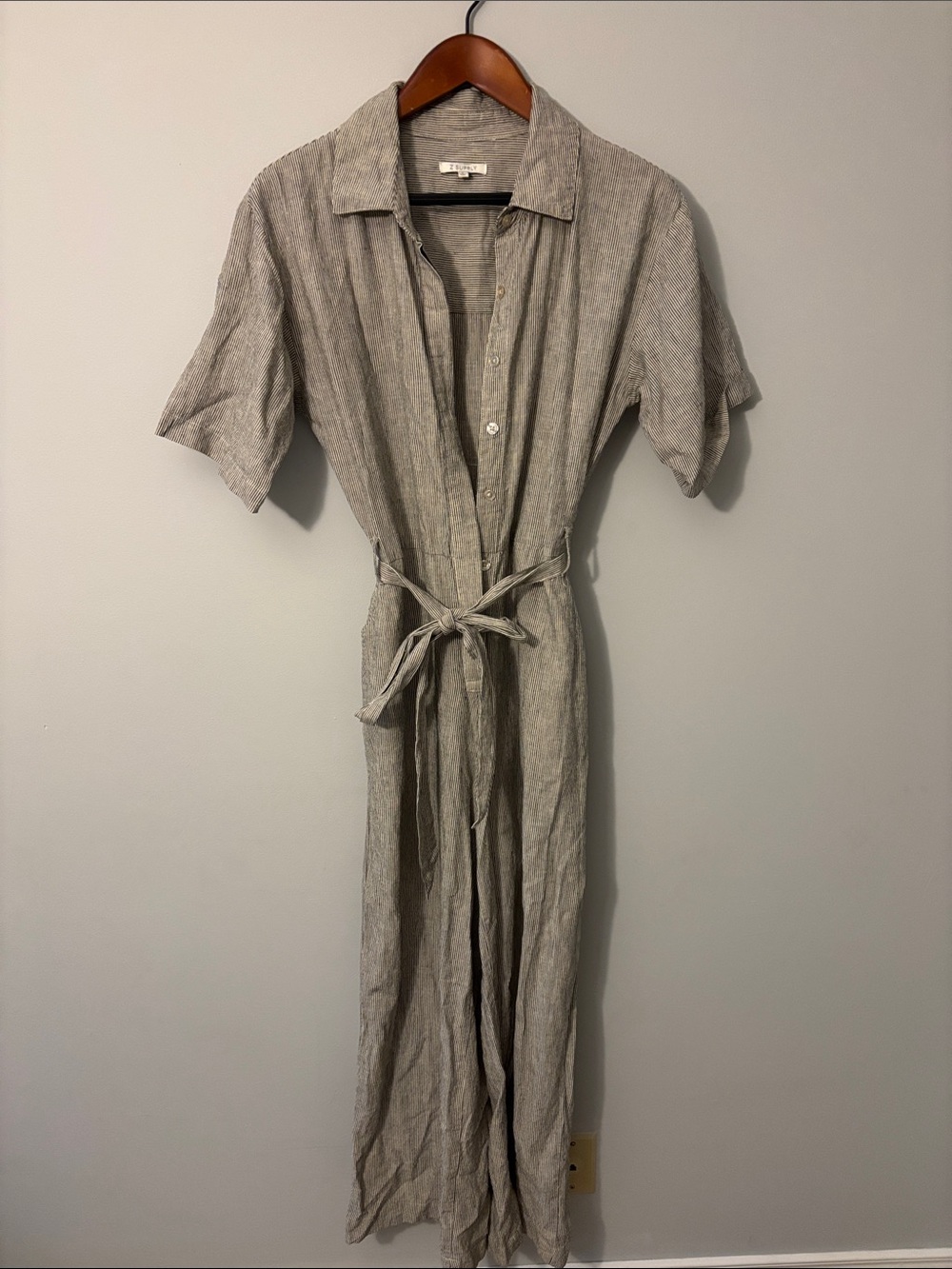 Z Supply Linen-Blend Button Jumpsuit